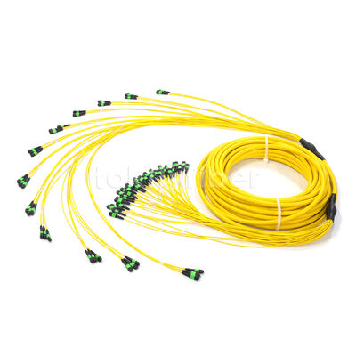 Cavo Trunk MPO Amphenol Personalizzato da 288 Fibre Singlemode OS2 con Perdita di Inserzione Massima di 0.35dB per Data Center