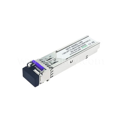 80 km SFP BiDi Transceiver    1.25G/1.063G Dual-Rate, 1490nm DFB, PIN, LC Simplex, Temperatura industriale disponibile