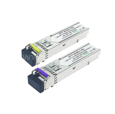 80 km SFP BiDi Transceiver    1.25G/1.063G Dual-Rate, 1490nm DFB, PIN, LC Simplex, Temperatura industriale disponibile