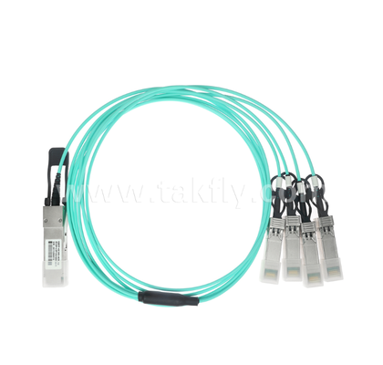 Cable ottico attivo da 40G QSFP+ a 4x10G SFP+ Breakout, 4-Channel Full-Duplex, VCSEL, Hot-Pluggable