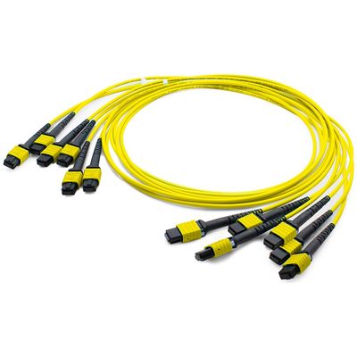 modo giallo 72F Patchcord a fibra ottica di sblocco G657A2 di 20M MPO MTP 0.3dB singolo