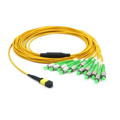 FC APC a MTP 12 Cavo di rottura in fibra G657A1 0.3dB bassa perdita