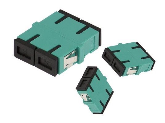 Sc UPC millimetro di Aqua Fiber Optic Adapter Duplex delle Telecomunicazioni di plastica senza flangia