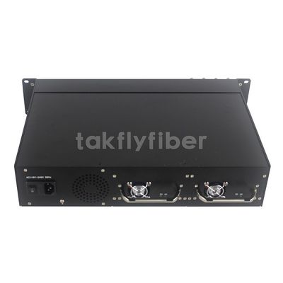 il tipo di carta a fibra ottica a 19 pollici 2U scanalature del convertitore 16 di media tormenta i telai del supporto