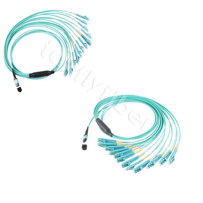 Cavo MPO MTP in fibra ottica da 24 core a 12LC DX Om3 Fanout Patch Cord per LAN e WAN