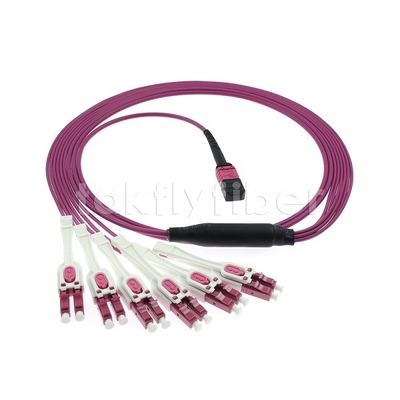 12F MPO al tronco di fibra ottica di Uniboot del duplex di 6 LC cablano il millimetro OM4 per il cablaggio della rete