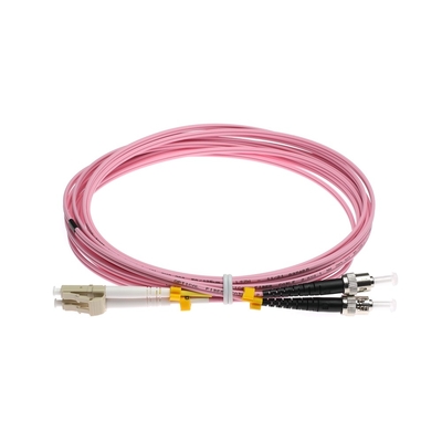 Colore rosa duplex a fibra ottica misto del cavo di toppa di LC-ST OM3