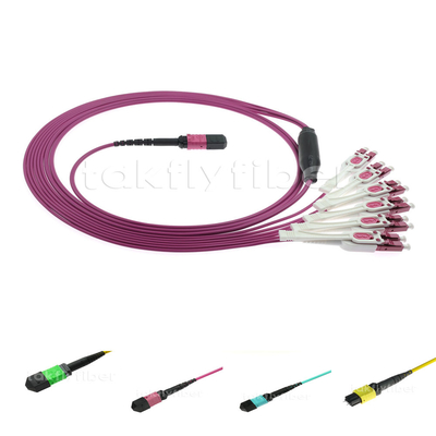 Maschio di MPO MTP/cavo a fibre ottiche femminile del cavo OM5 OM4 MPO del cavo di toppa della fibra