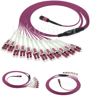 24 cavi di toppa misti della fibra OM4 del cavo a fibre ottiche MPO dei centri