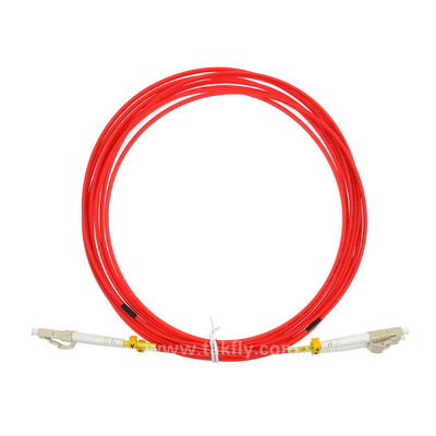 Colore rosso OM2 50/125nm del cavo di toppa della fibra del duplex LSZH di LC