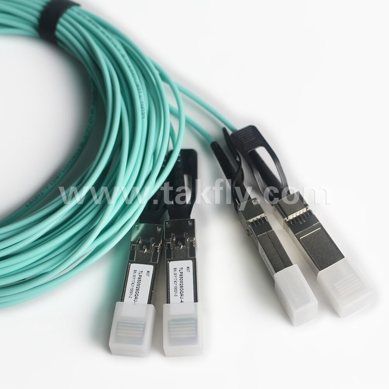 100Gb/s QSFP28 a 4x SFP28 Breakout Active Optical Cable AOC Cable Fast Data Transfer
