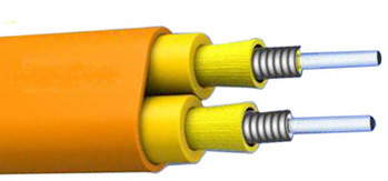 PE Cover Flat Duplex Armored Optical Cable con tensione di installazione 1200N