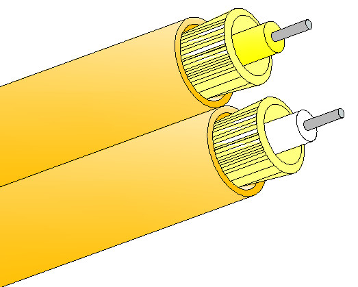 Cavi duplex 8 a fibra ottica con bassa attenuazione e connettori SC FC ST LC MPO MU MTRJ D4 SMA
