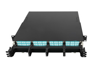 200 mm di profondità pannello MPO a cassetta ad alta densità 144-Core pull-out con interfaccia per connettori LC