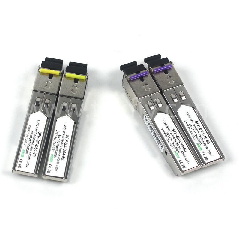 1.25G SFP BIDI OPTICAL TRANCEIVER MODULE Tx1490/Rx1550nm 80KM SMF DDM LC CISCO JUNIPER HUAWEI COMPATIBILE