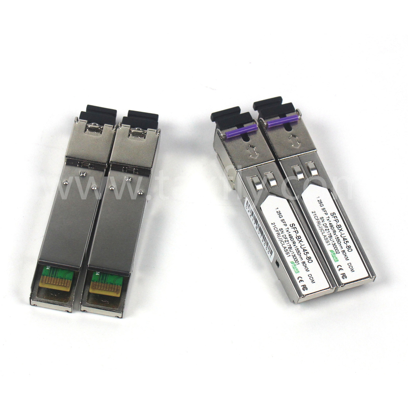 1.25G SFP BIDI Tx1550/Rx1490nm 80KM SMF DDM LC CISCO JUNIPER HUAWEI COMPABILE SFP MODULO DIRETTORE Ottico