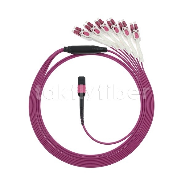 12F MPO/MTP-LC APC DX Uniboot OM4 Fiber Optic Patch Cord per data center da -40°C a 85°C
