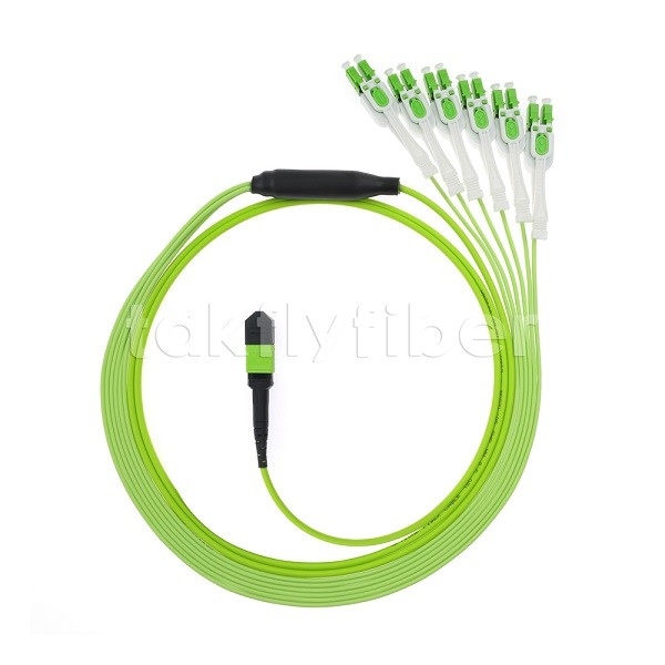 MPO / MTP Maschio o femmina OM5 Cordone di patch in fibra ottica 12F LC APC DX Uniboot