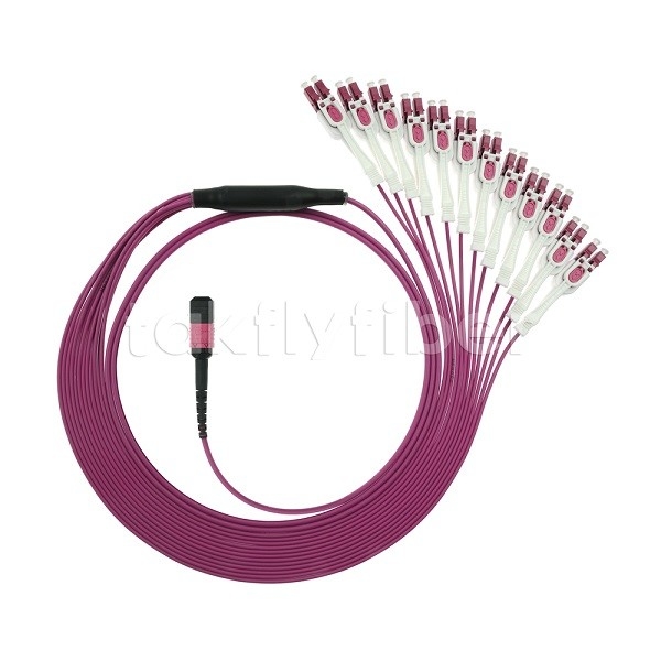 24F MTP 12x LC DX Uniboot OM4 Fiber Patch Cord per reti ad alta velocità