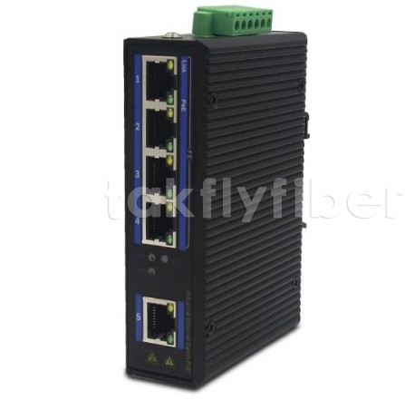 Interruttore PoE di grado industriale 4 porta 10/100Mbps PoE + 1 porta 10/100Mbps Ethernet