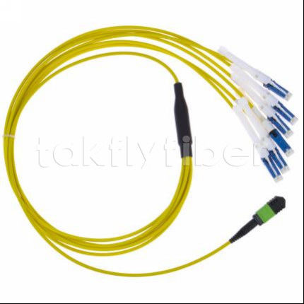 Cablo di patch in fibra ottica MPO-CS resistente con perdita di inserimento ≤ 0,3 dB e diametro di fibra 50/125 per reti di telecomunicazione