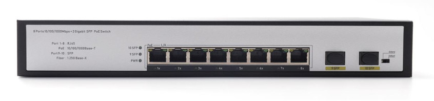 DF-2F-8GP 2-Porta 10/100/1000mbps 8+2 Porte in fibra uplink Gigabit Poe Network Switch