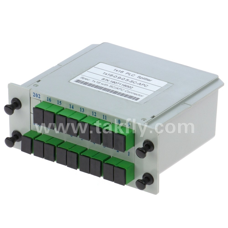 Alta affidabilità e stabilità FTTX Gpon 1*16 Single Mode G657A1 Fiber Casette Type LGX PLC Splitter con connettore Sc/APC