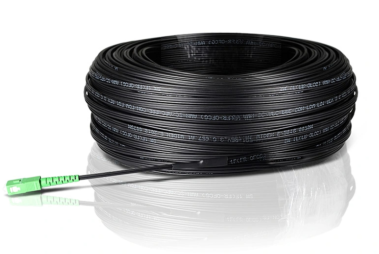 Treccia del cavo flessibile SC/APC FTTH, SM G657A1, 5,0*2,0 mm, rivestimento nero LSZH