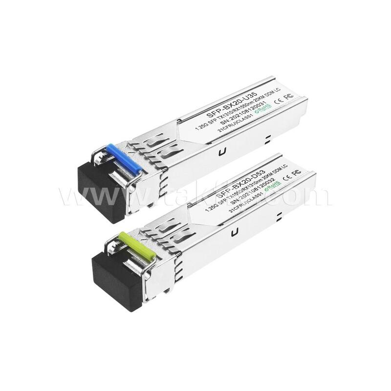 Ricetrasmettitore ottico bidirezionale SFP 1,25 gbps 20 km LC Tx1310nm/Rx1550nm per data center FTTX