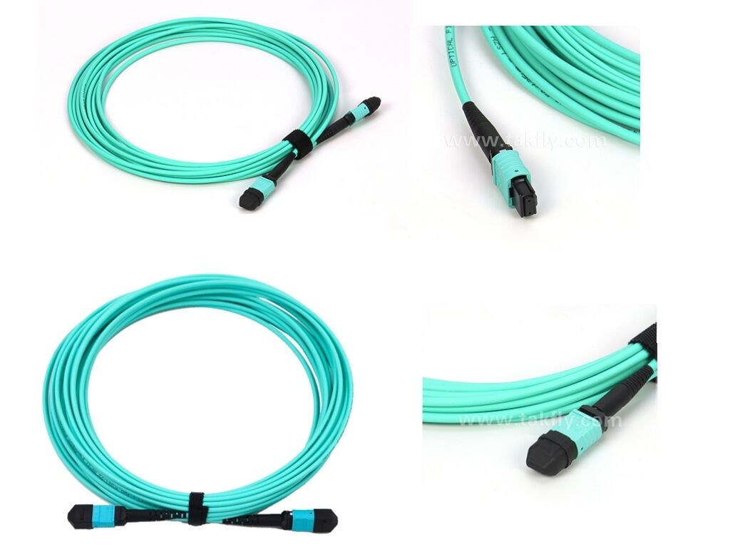 12F MPO MTP OM3 Cable per l'aggregazione di data center ad alta densità, plug and play