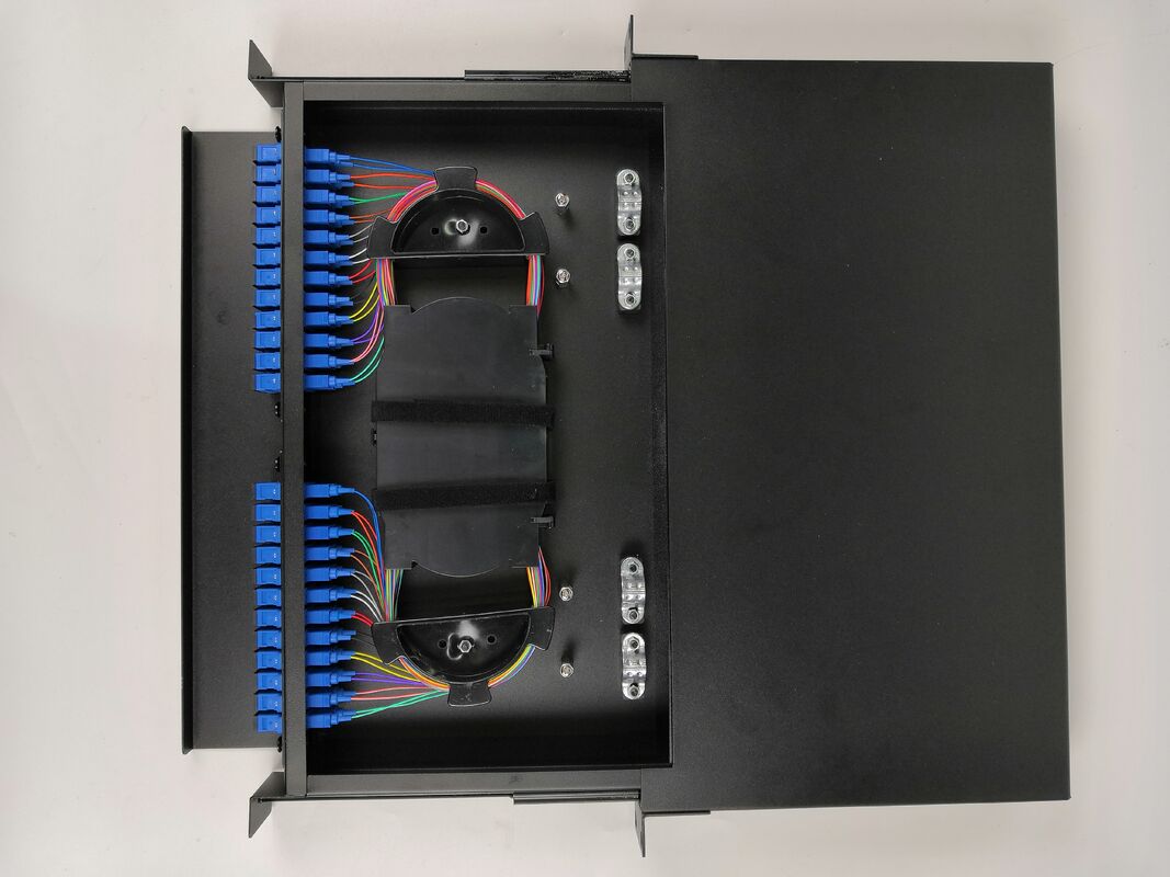 1U 48Core Slidable Rack-Mount Fiber Optic Distribution Frame con Rack da 19 pollici e facile gestione dei cavi