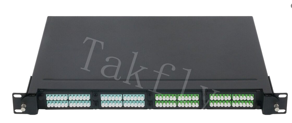 Pannello di distribuzione MPO/MTP per fibra ️ 1U rack-mount, modulo di cassetta pre-connesso, 4 slot, interfaccia LC/MPO, per la gestione della fibra del data center