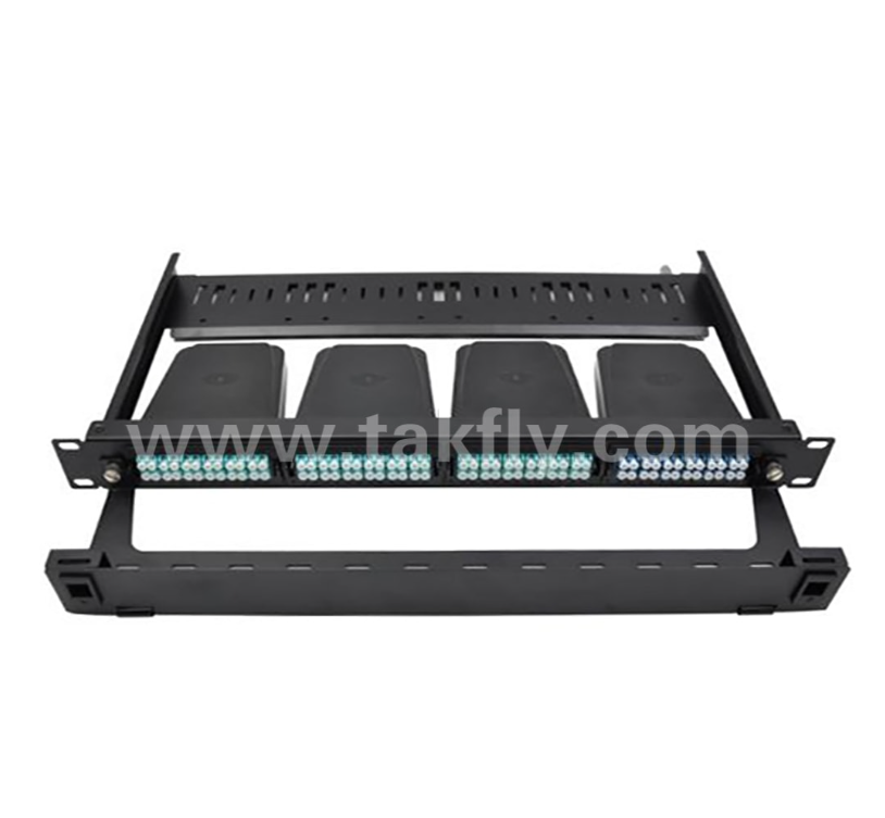 1U 24-Port MPO/MTP Patch Panel – 19" Rack-Mount, High-Density, Supports Pre-Connected MPO Module Boxes & LC/MPO Adapter Panels, for Data Center Fiber Trunk Cabling