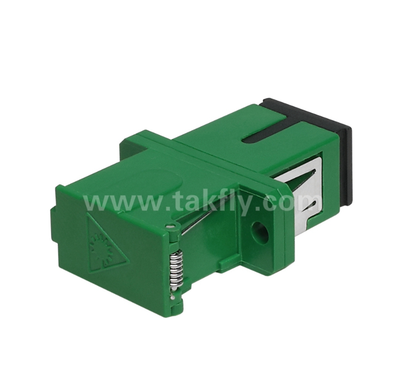 Adattatore SC Simplex con copertura esterna e otturatore laterale – Antipolvere e protezione degli occhi laser, bassa perdita di inserzione, per data center e connessioni in fibra FTTx