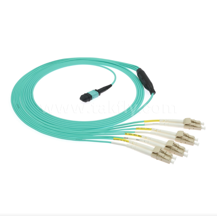 MPO/MTP-LC Breakout Patch Cord. Soluzione di cablaggio in fibra ottica multi-core ad alta densità