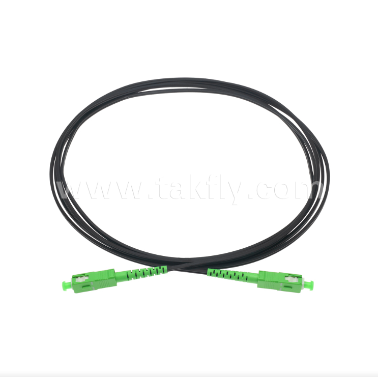 Cavo Patch FTTH Flat Drop da Interno SC/APC a SC/APC - Simplex, Pre-terminato, Anti-vibrazione per Rapida Installazione in Edificio