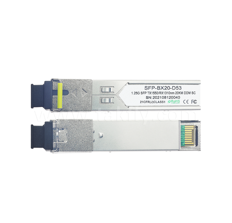 Transceiver SFP Bi-Direzionale TK-B3512-3SCD20 – 1,25 Gbps, 20 km, Interfaccia SC, Bi-Direzionale a Fibra Singola per Gigabit Ethernet e Fibre Channel